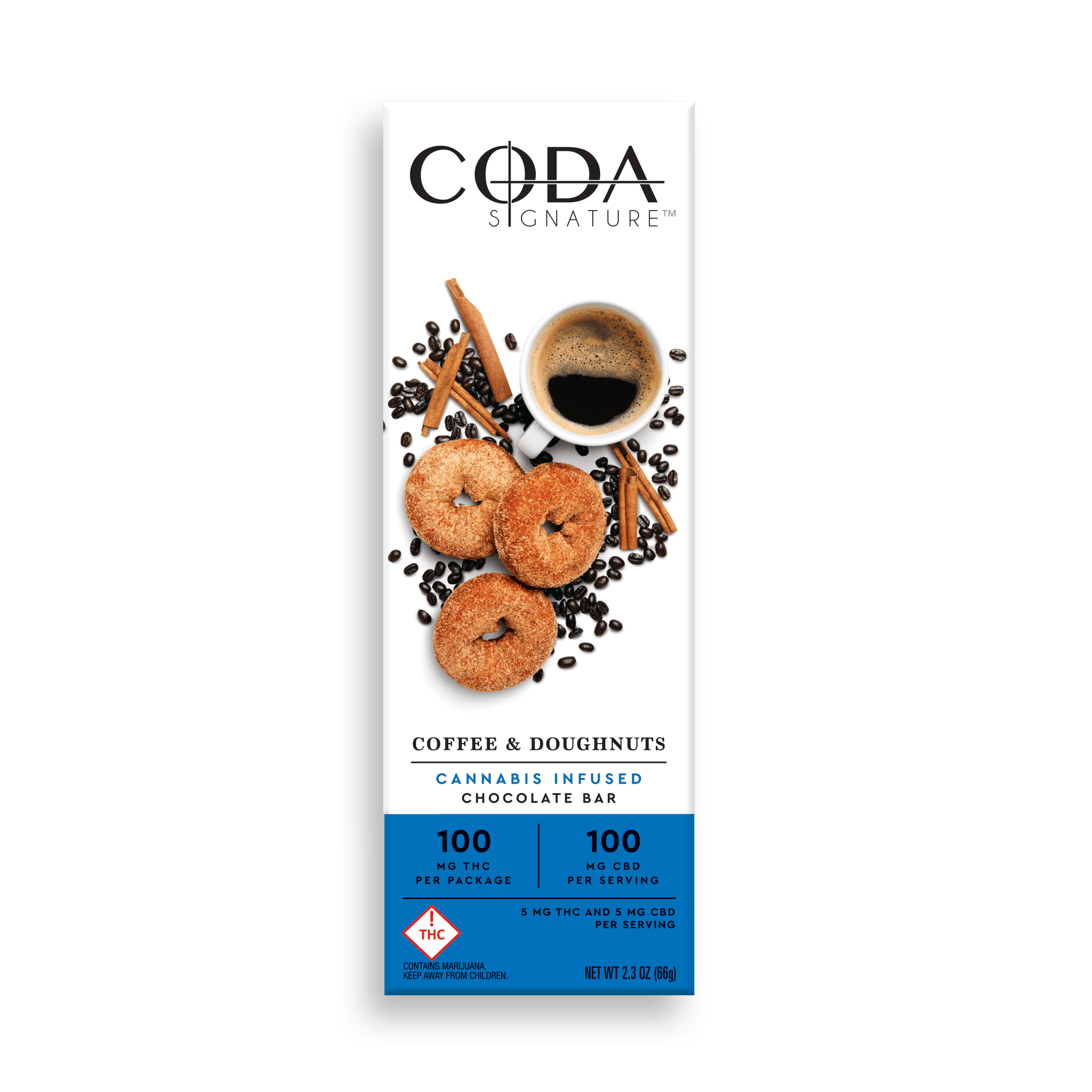 CODA - COFFEE & DOUGHNUTS THC:CBD - 1:1 - CHOCOLATE - 100MG