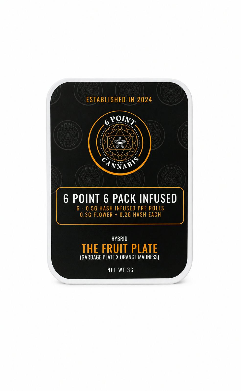 6 POINT CANNABIS | THE FRUIT PLATE HASH WALKER 6PK | 3G