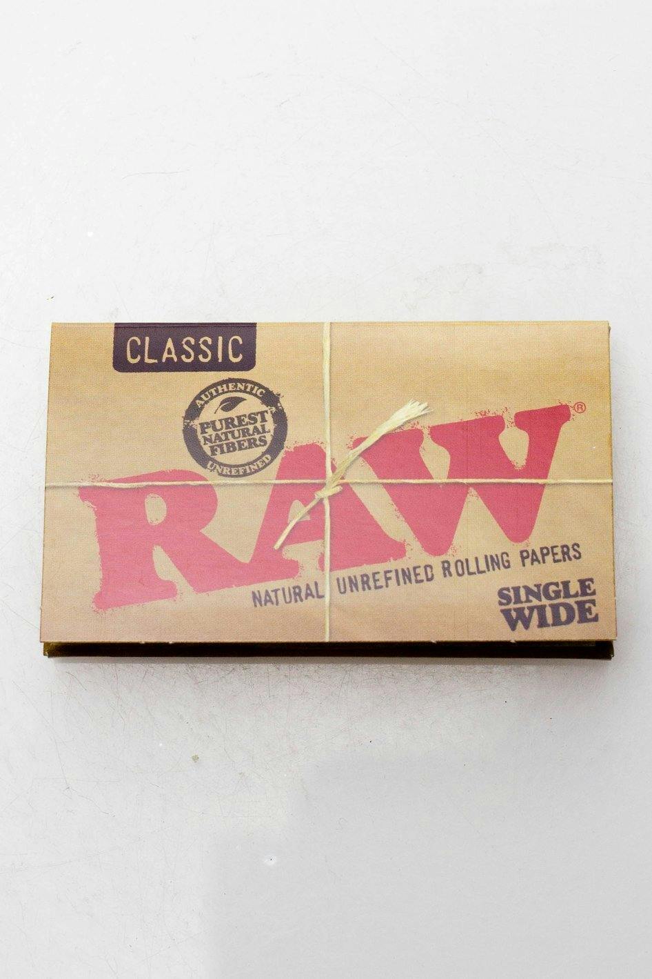 RAW Natural Unrefined Rolling Paper - Single Wide Double Window