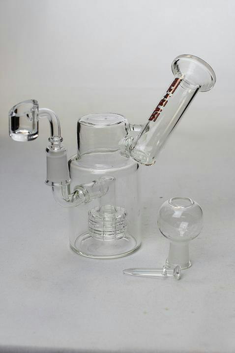 6" Double glass recycle rig with shower head diffuser