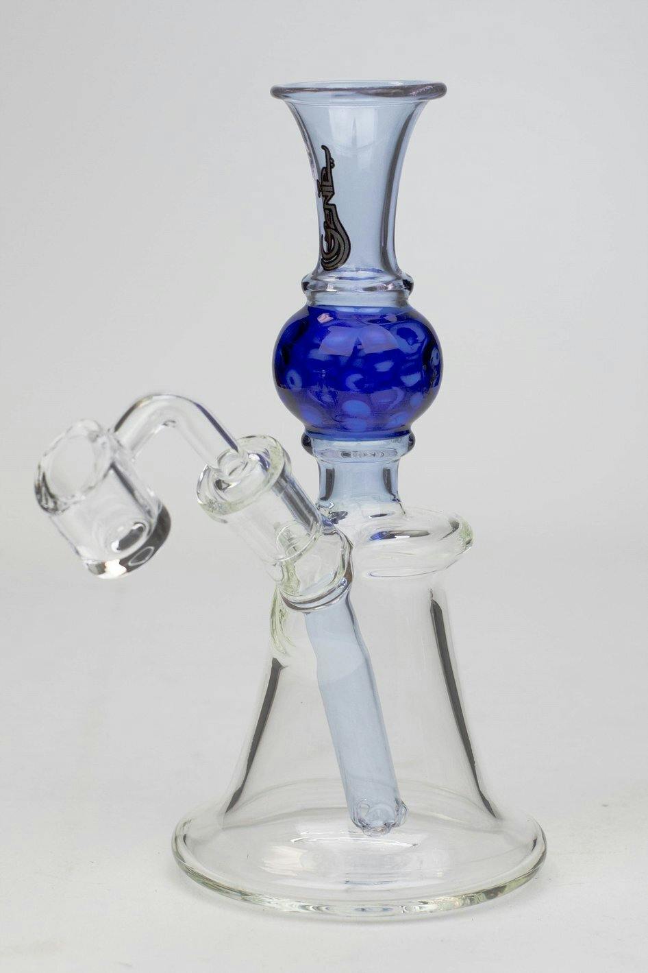 7" Genie hand bell fixed stem dab rig - Blue