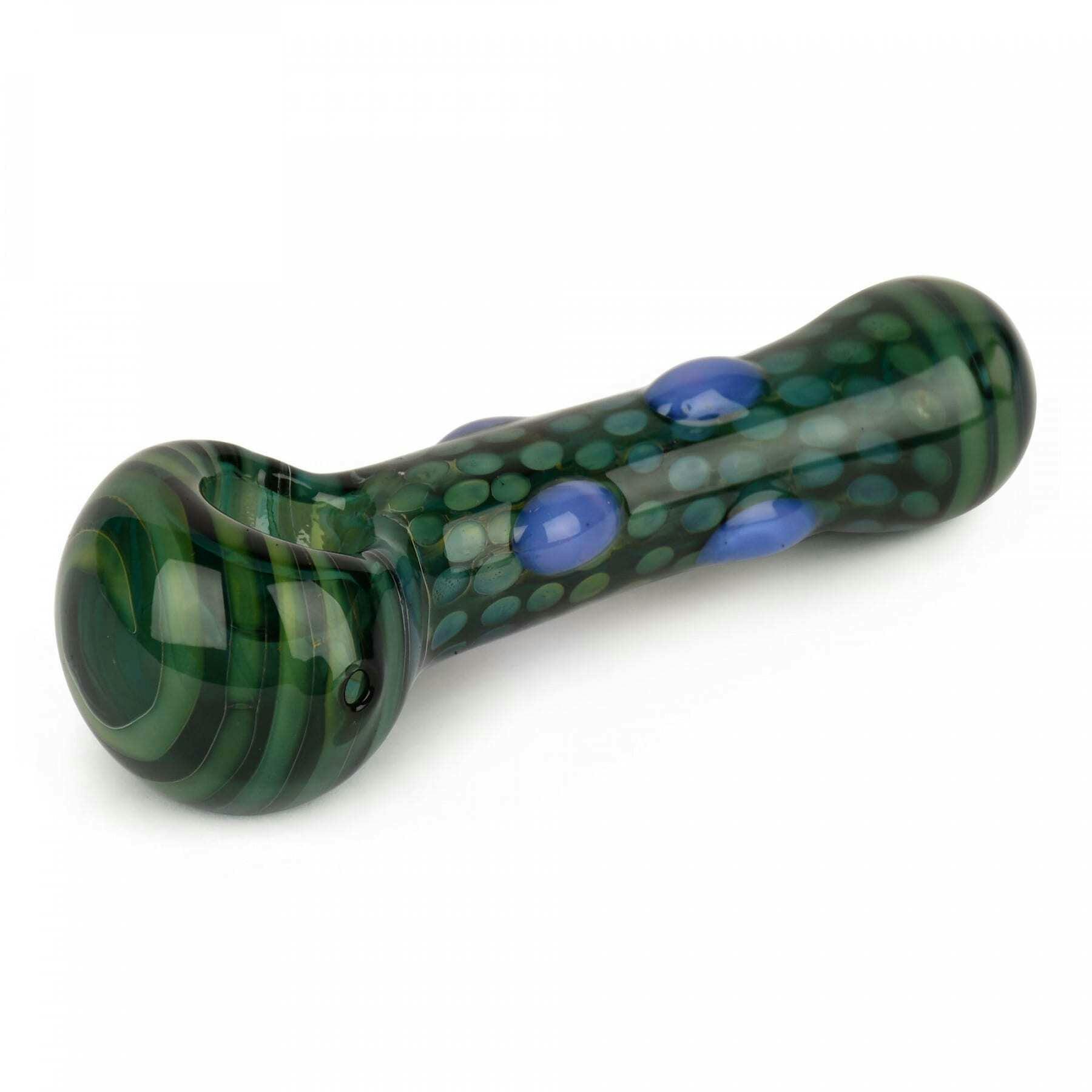 4.5" Colour Dots Hand Pipe Teal