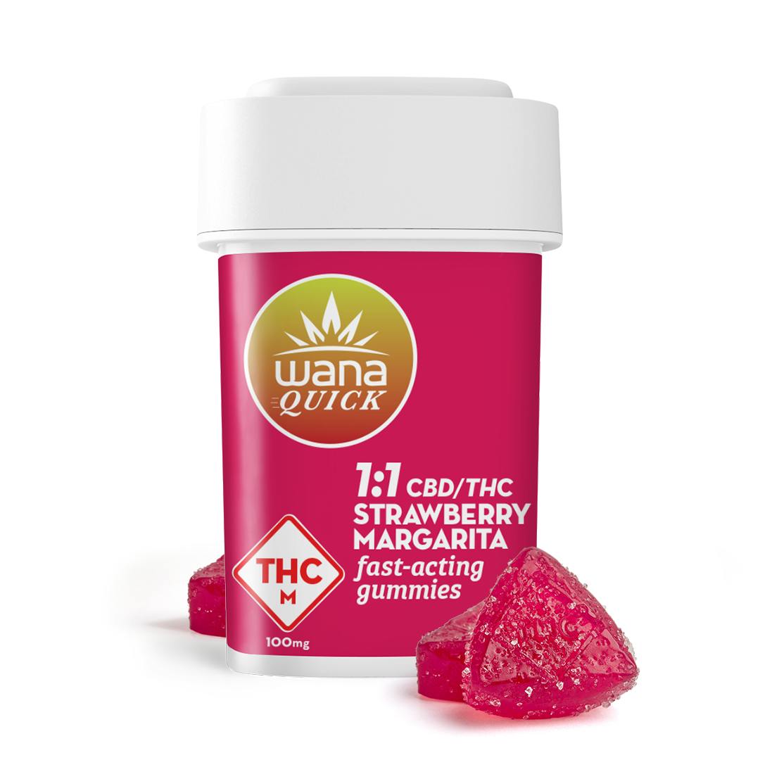 100MG QUICK: STRAWBERRY MARGARITA 1:1 (THC:CBD) GUMMIES