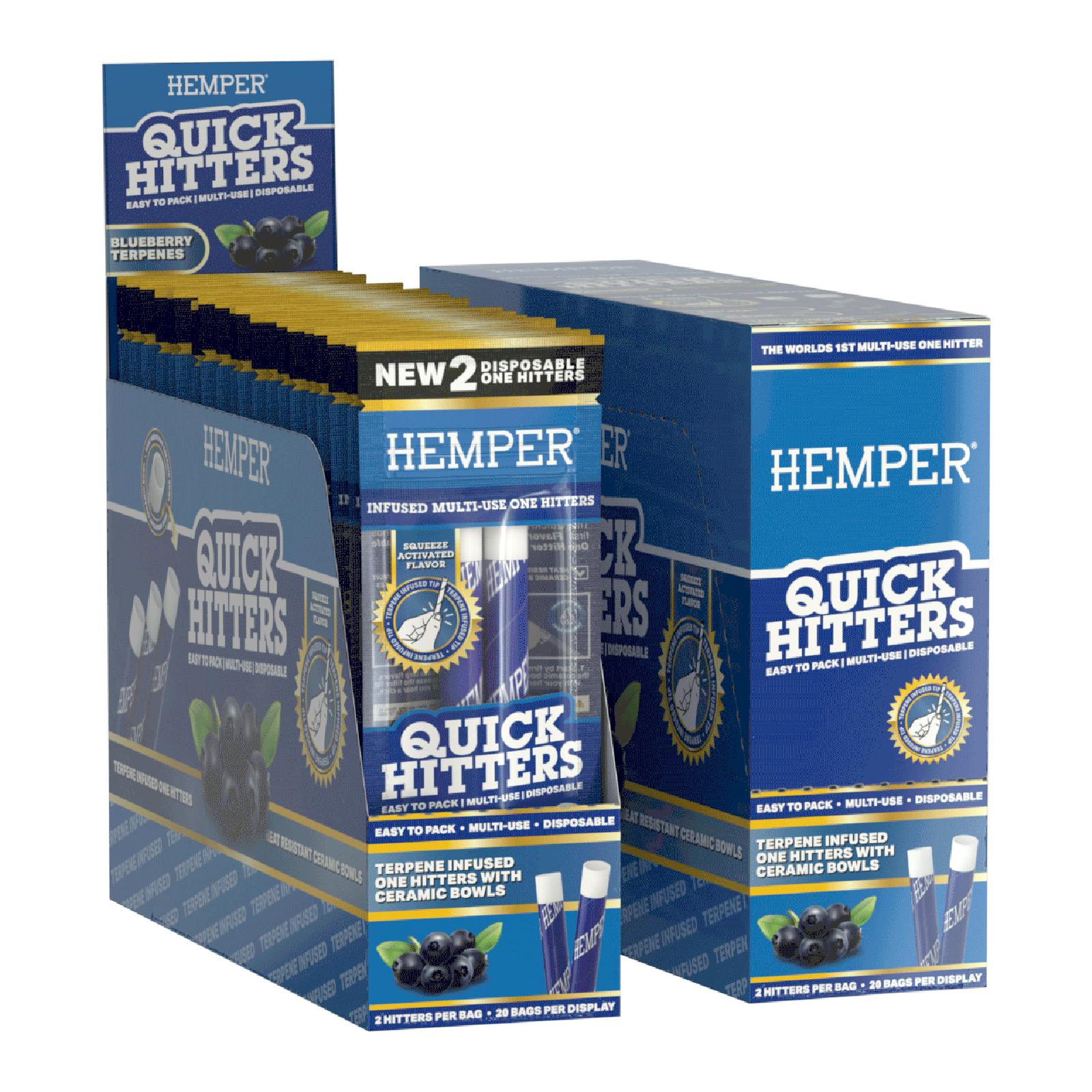 Hemper - Blueberry Quick Hitters 2PK - Disposable One Hitter - Blueberry