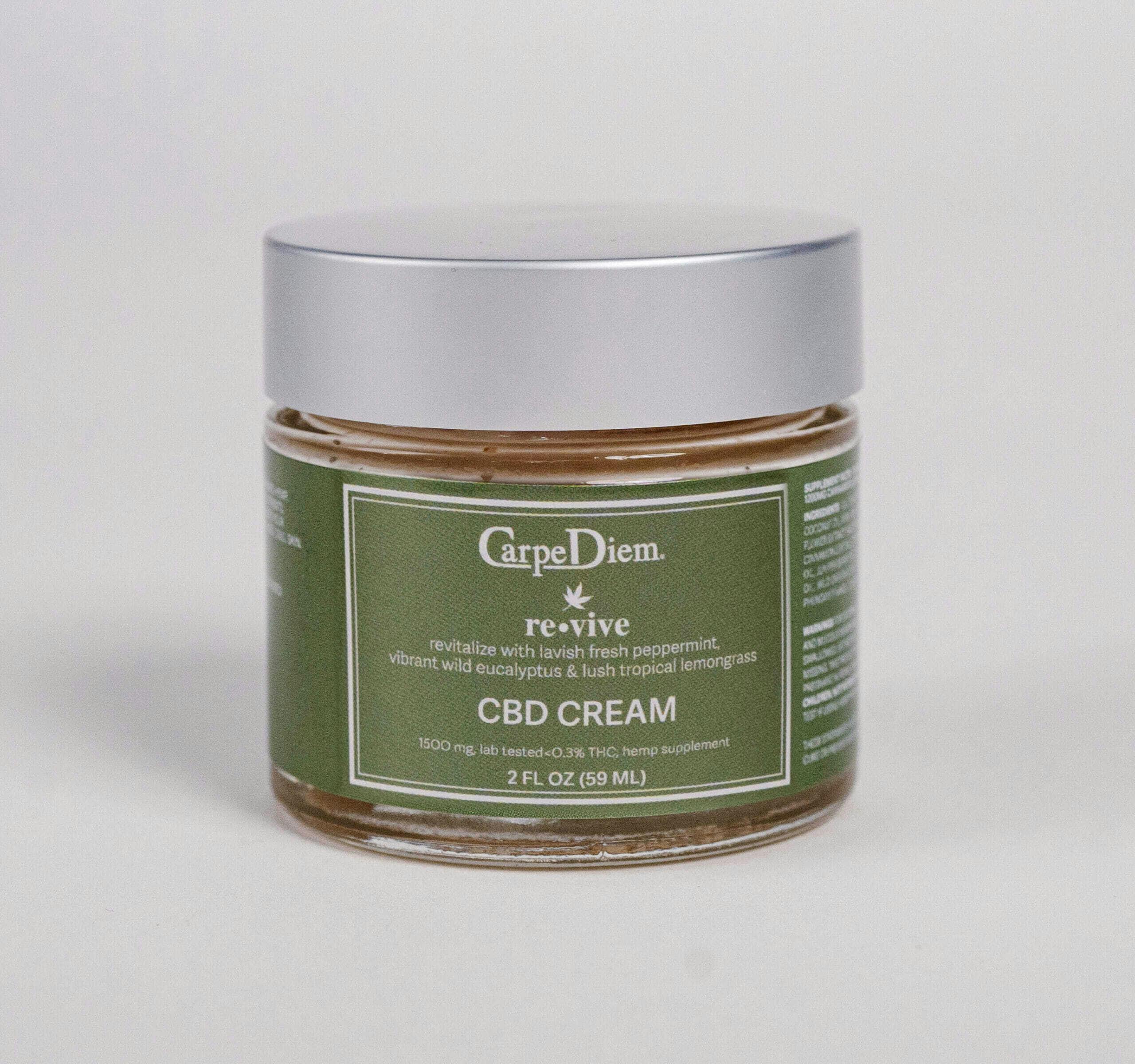 Carpe Diem - Revive Muscle & Joint CBD Cream 1500 mg Full-Spectrum - SAMPLE SIZE at Lake Daze Dispensary