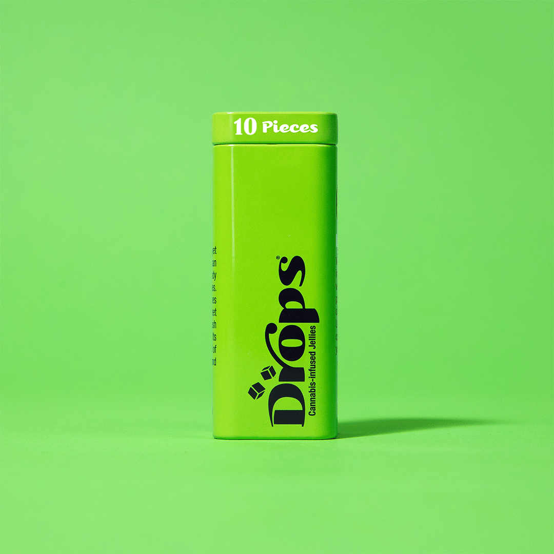 Drops Cannabis Jellies - Drops - Lime Evergreen 10ct - Single Tin