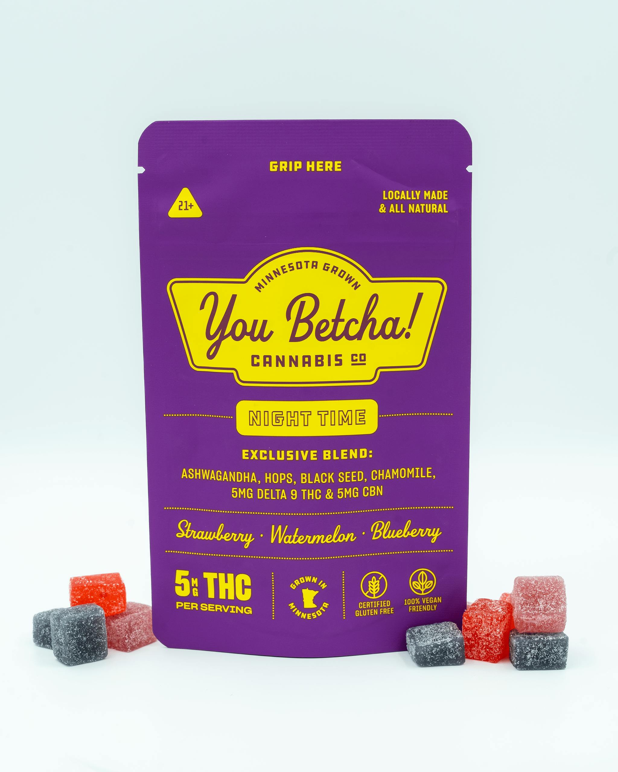 You Betcha! - Night Time Gummies: Strawberry, Watermelon & Blueberry - Single Pack