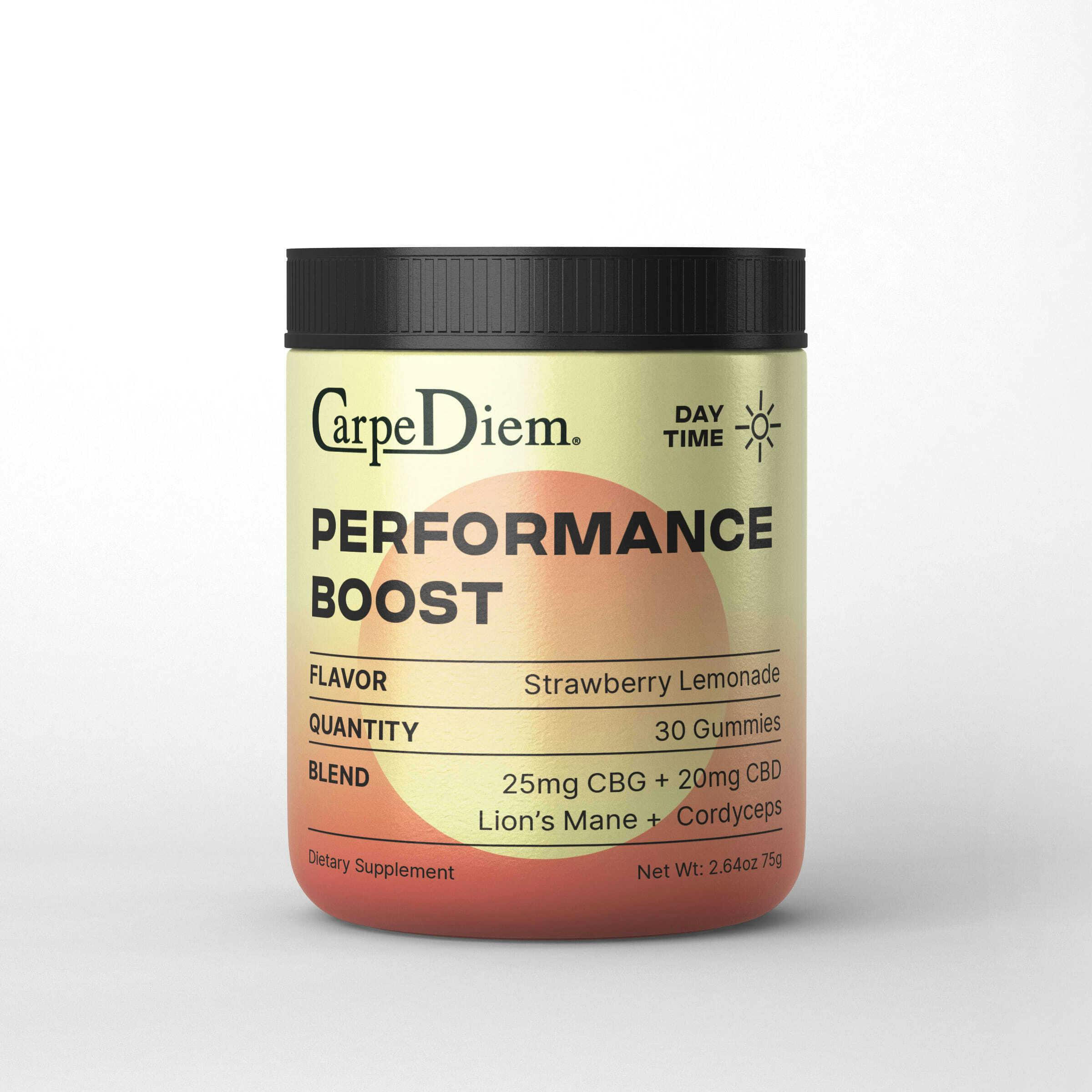 Carpe Diem - Day Time: Performance - Boost Gummies Strawberry Lemonade 30ct - Single Jar