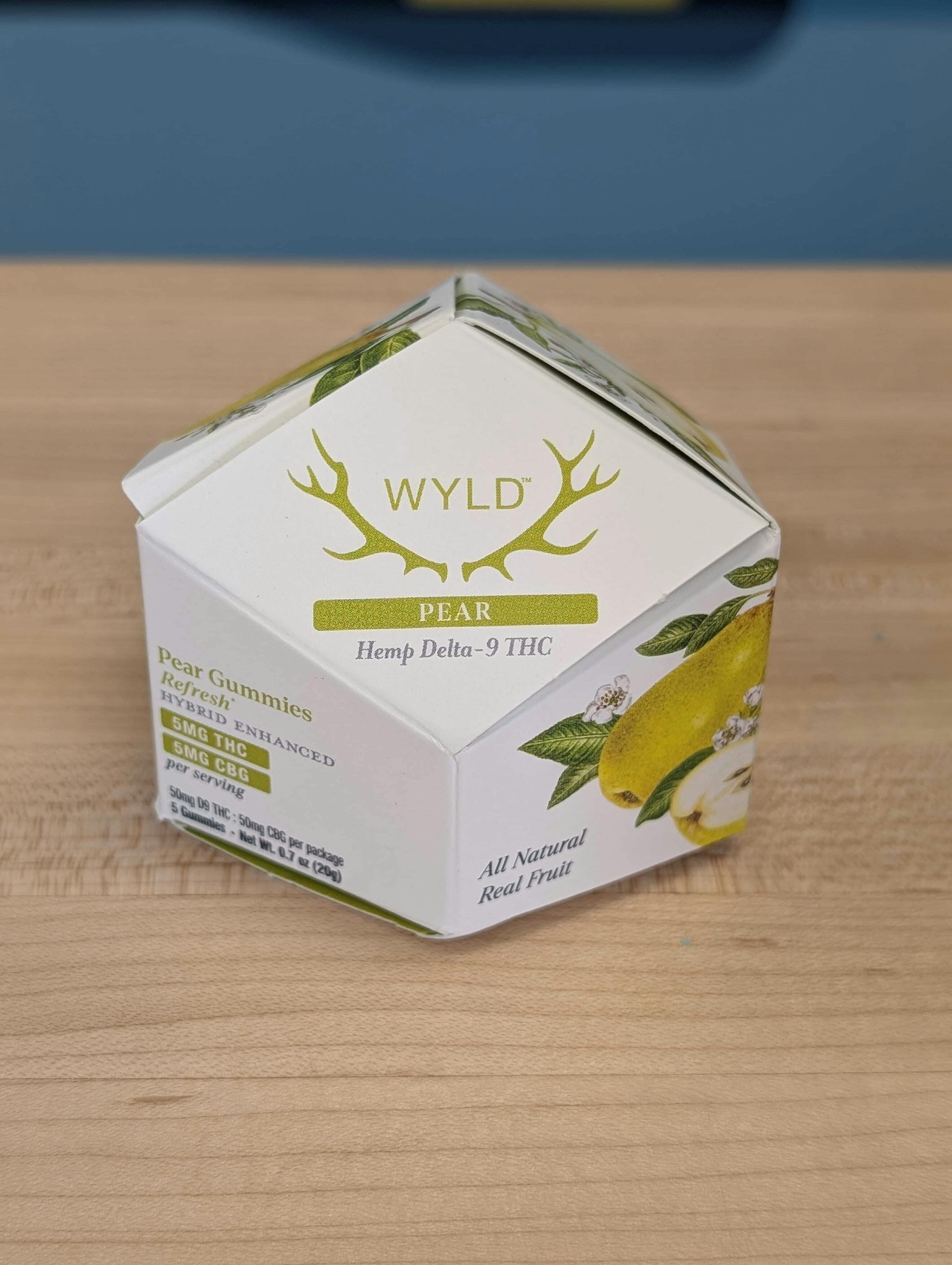 WYLD - Pear Gummies - 50mg - 5ct - 1:1 THC:CBG - Single Pack