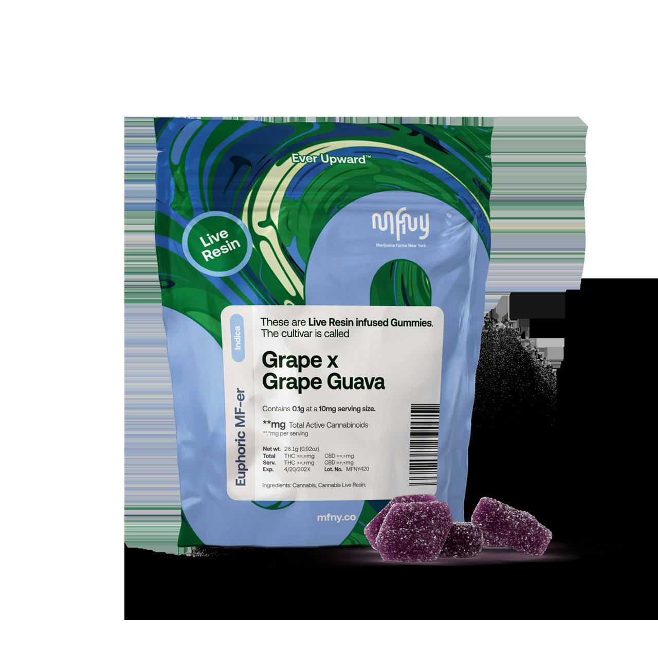 MFNY Grape X Grape Guava 10pk 10mg Live Resin Gummies