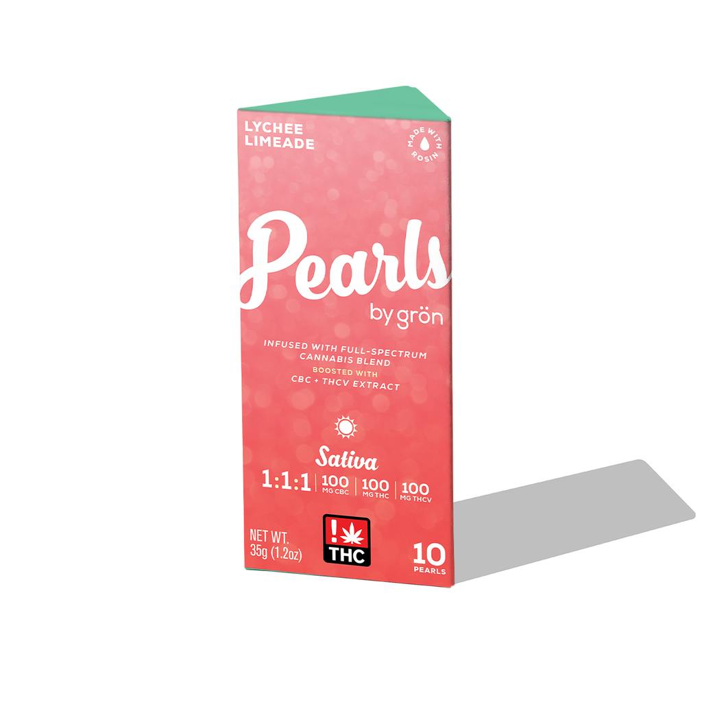 Gron Pearls Lychee Limeade 1:1:1 CBC:THCV:THC Gummy 100mg   Candy