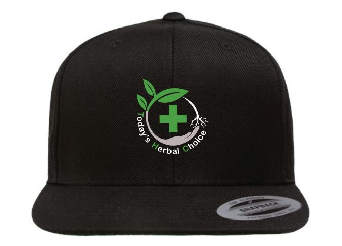 Hat ~ Logo Flat Billed Snap Back Hat ~ Green Leaf Special