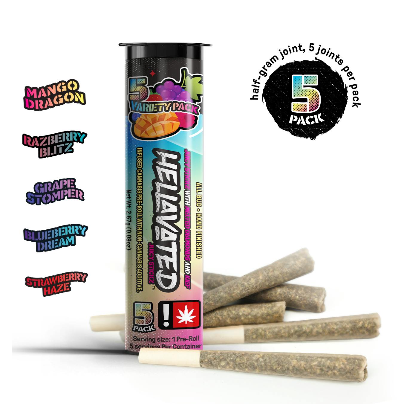 INFUSED PREROLL: ~ Hellavated ~ Juicy Stickz ~ ~ Variety