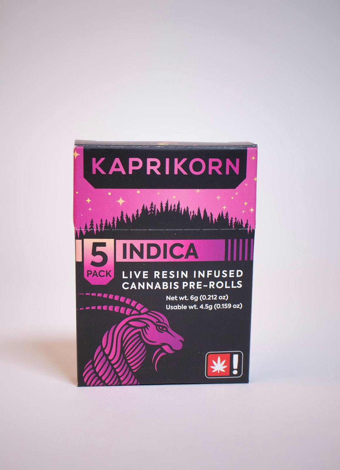 Infused Preroll ~ Kaprikorn ~ 5pk ~ Indica ~ Ego Checker