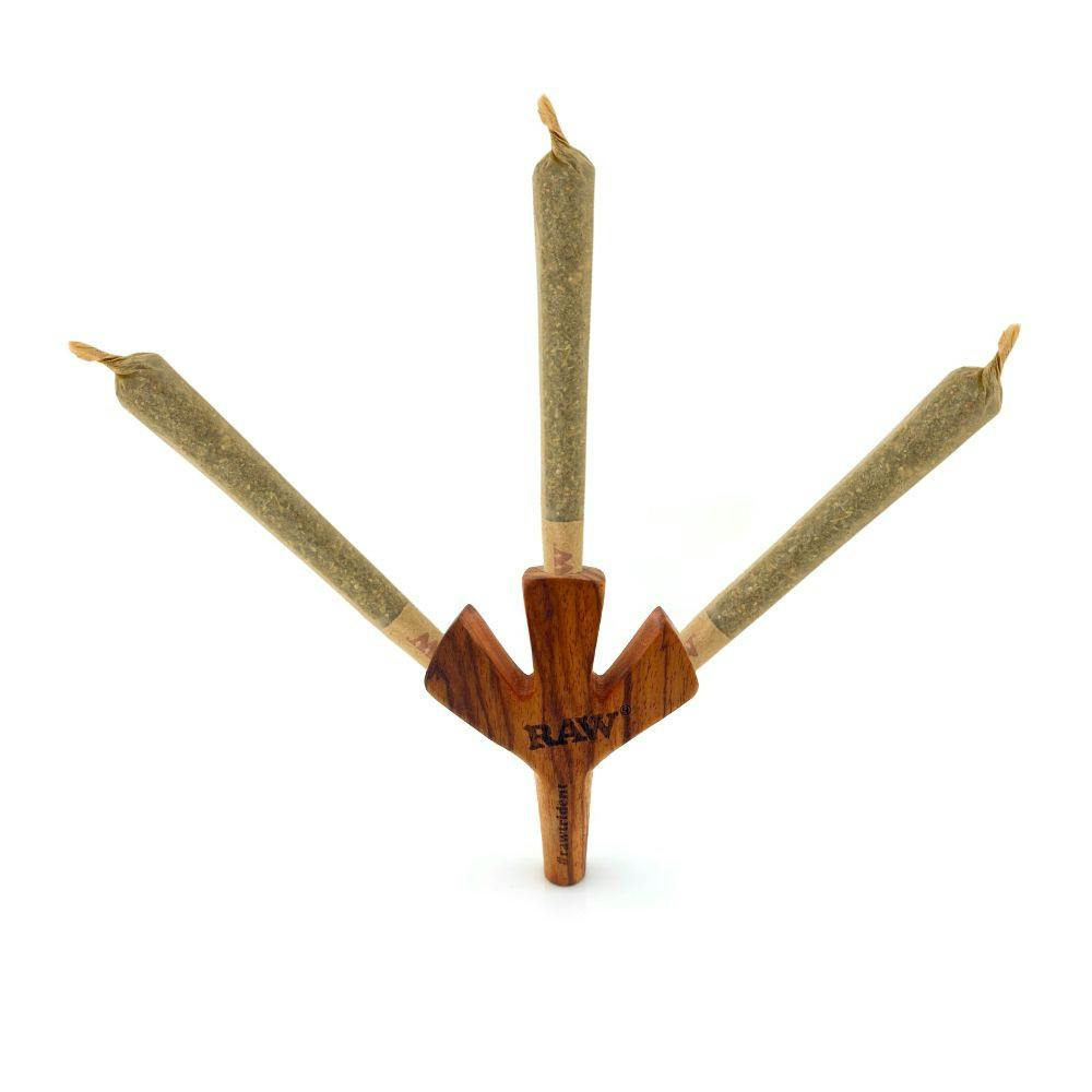 RAW ~ Trident Triple Barrel Wooden Joint Holder