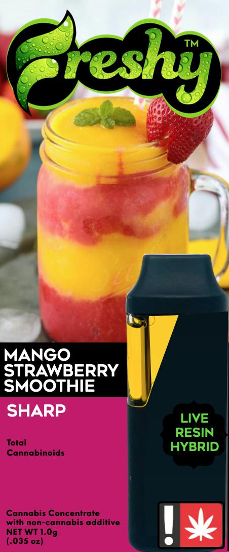 Cartridge ~ Freshy ~ Disposable 1G ~ Hybrid ~ Mango Strawberry Smoothie