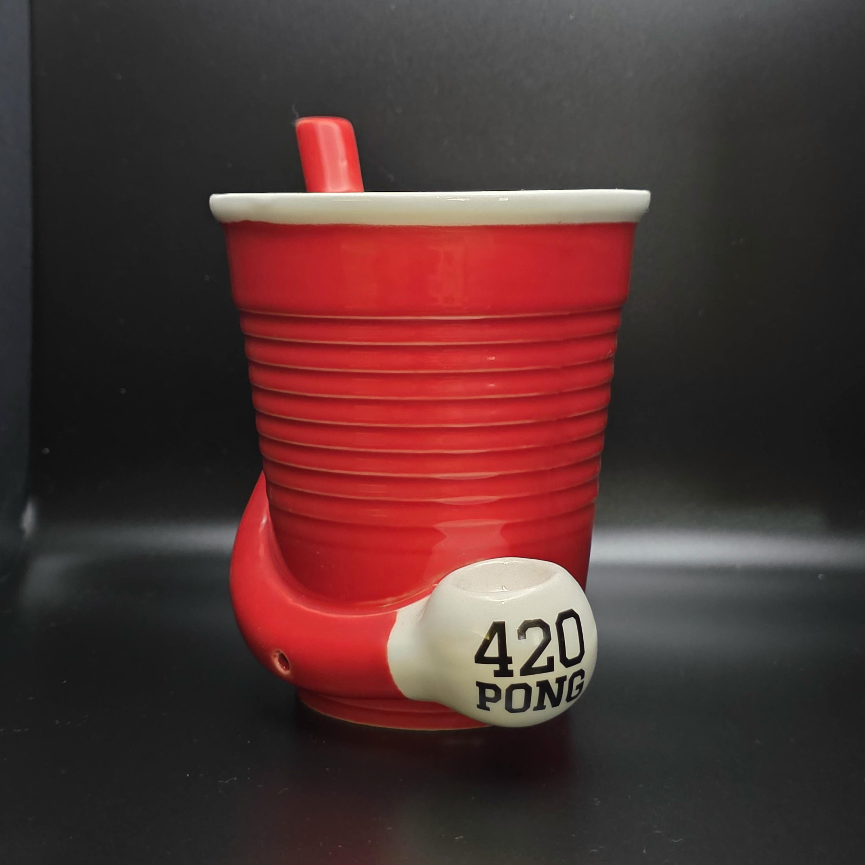 Pipe ~ Red Solo Beer Pong Cup Pipe