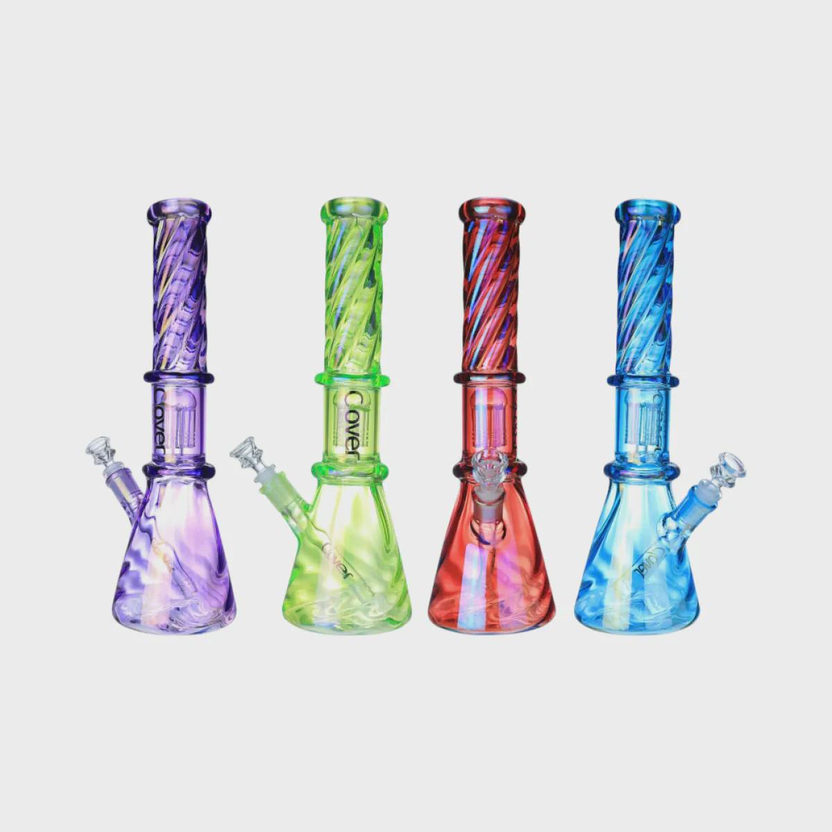 Bong ~ Clover ~ 15" Tree Perc ~ Blue