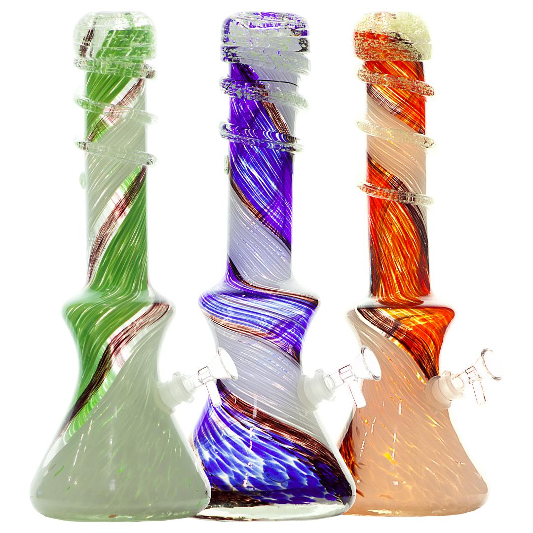 Bong ~ Hourglass Base ~ Soft Glass ~ Glow in the Dark