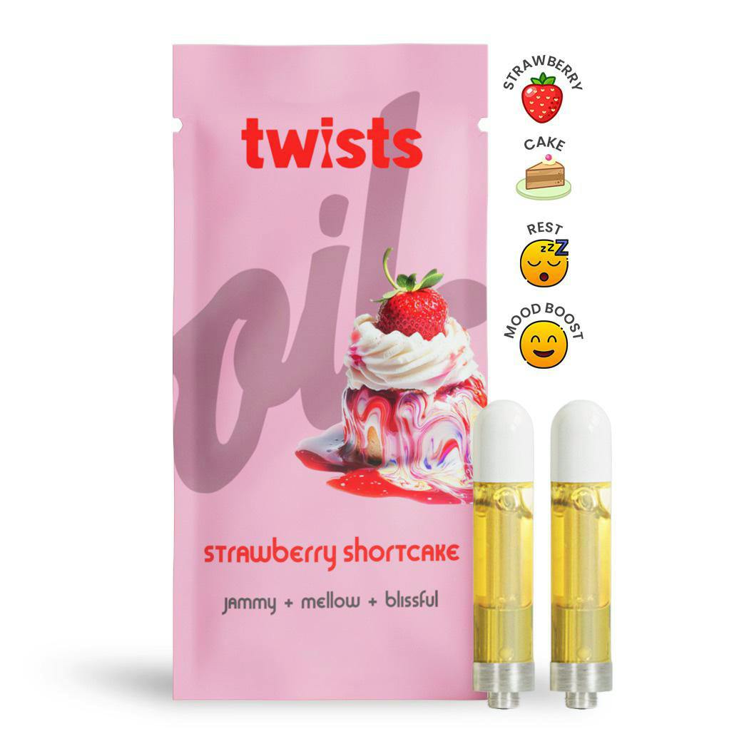 Cartridge: ~ Oil Twists ~ Flavored ~ Strawberry Shortcake ~ Green Leaf Special