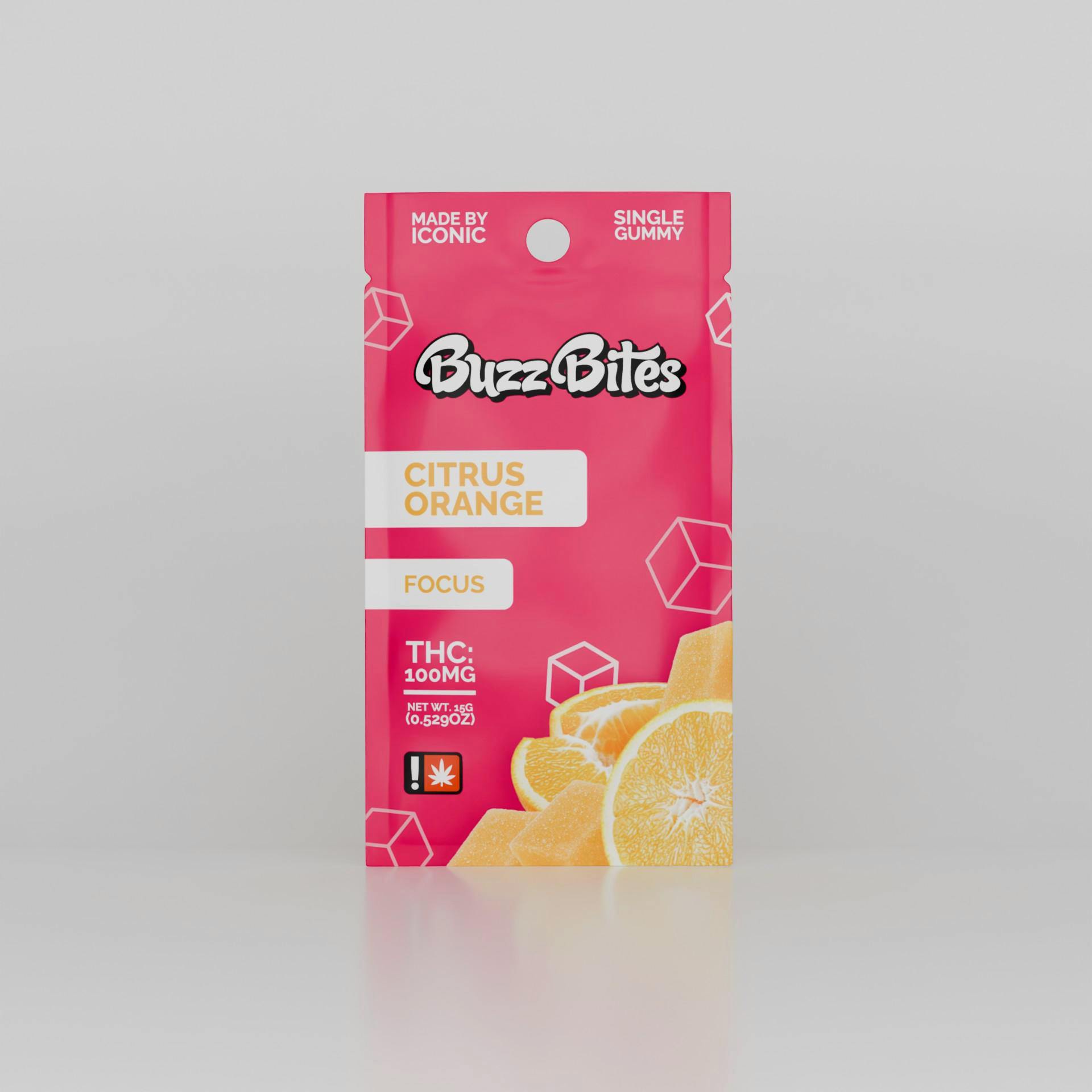 Gummy: ~ Buzz Bites ~ Focus ~ Citrus Orange ~ Green Leaf Special
