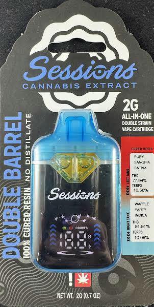 Double Barrel ~ Sessions ~ 2g Cured Resin ~ Ruby Sangria/Waffle Party