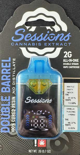 Double Barrel ~ Sessions ~ 2g Cured Resin ~ Waffle Party/Vanilla Pudding