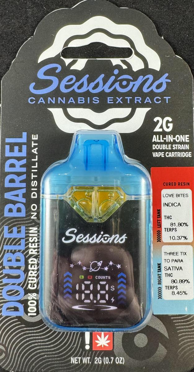 Double Barrel ~ Sessions ~ 2g Cured Resin ~ Love Bites/Three Tix To Para