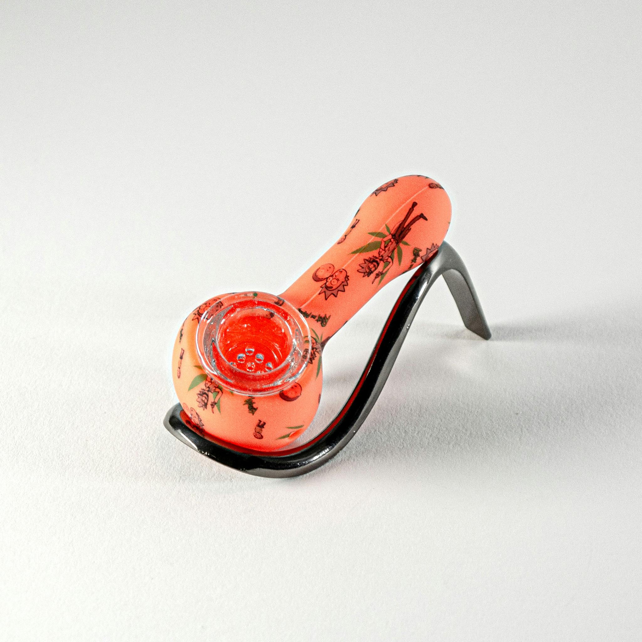 Bamboo Blaze - Silicone Glow in the Dark Pipe - Red