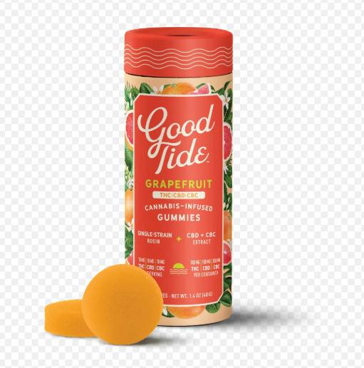 Good Tide Grapefruit 1:1:1 THC:CBD:CBC Rosin Gummies 300mg