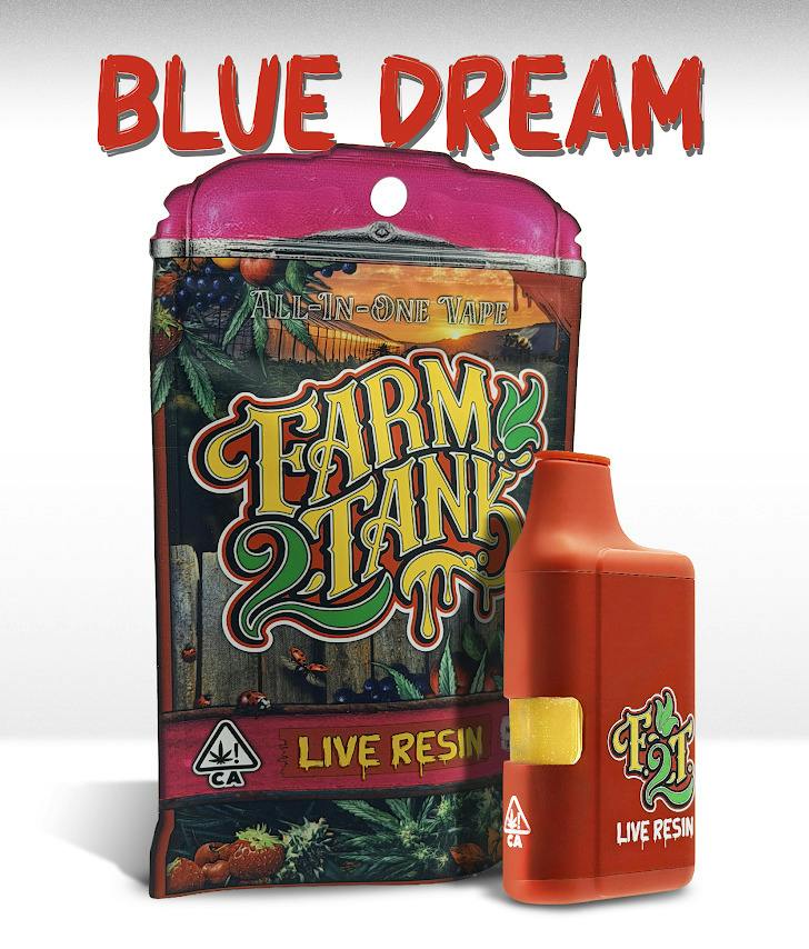 Farm2Tank Blue Dream Sativa Hybrid Live Resin AIO 1g