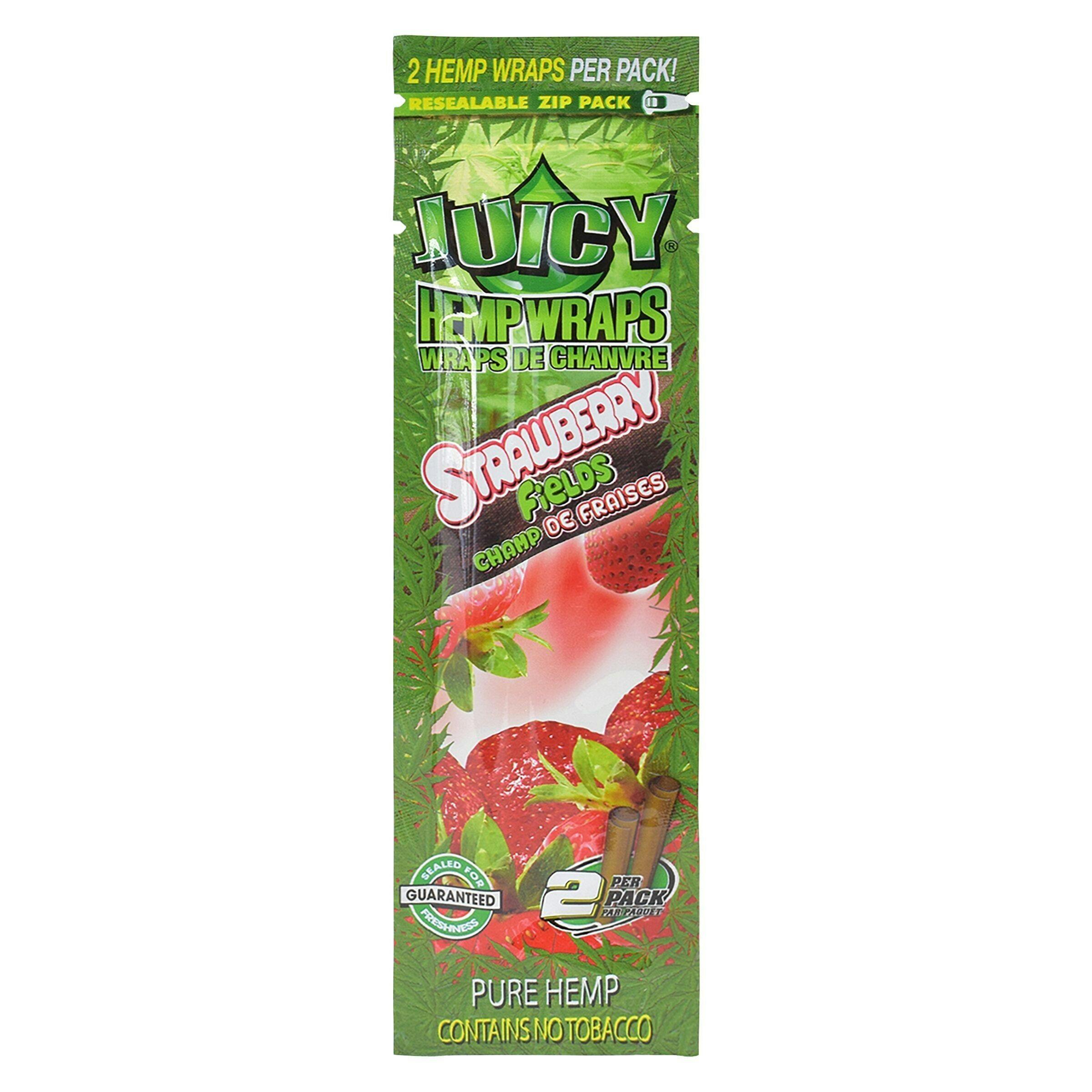 Juicy Jays - Hemp Wraps Strawberry Fields - 2 Sheets
