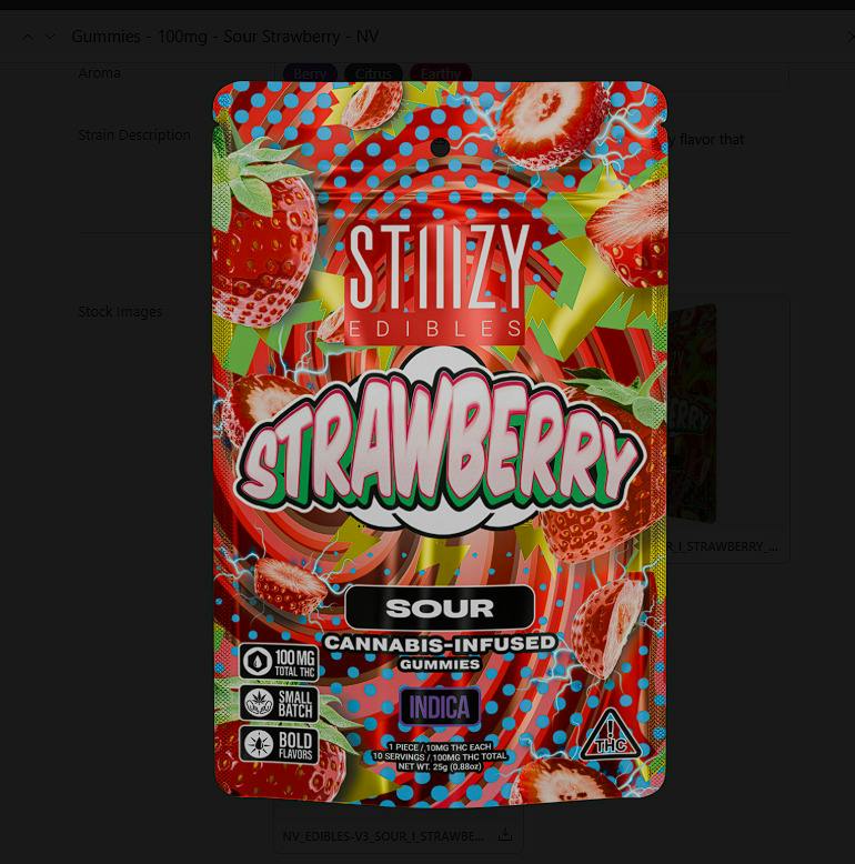 STIIIZY Sour Strawberry (I) Gummies 10mg 10pk