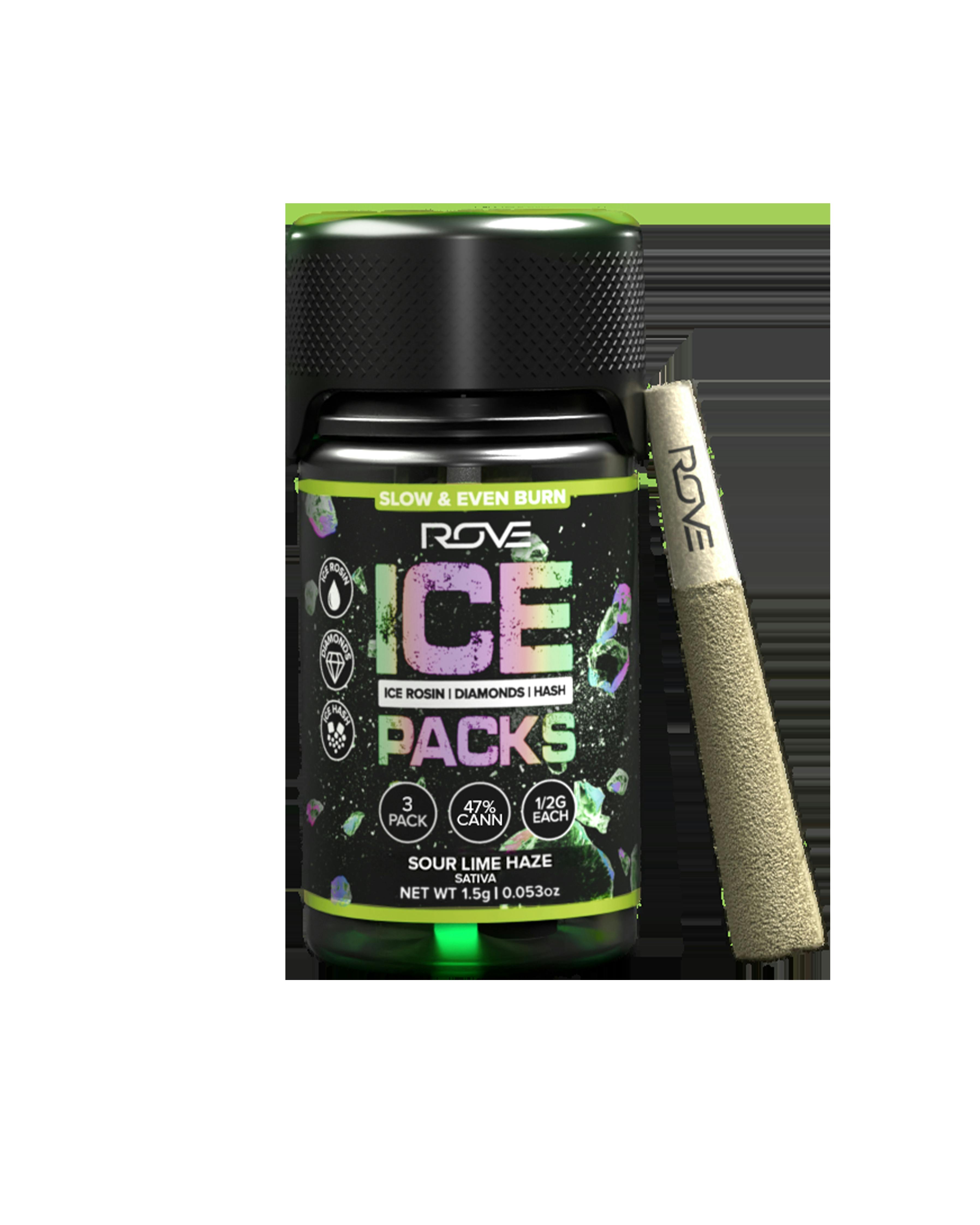 ROVE Sour Lime Haze (S) Ice Packs Infused Pre-Roll Multipack 0.5g 3pk
