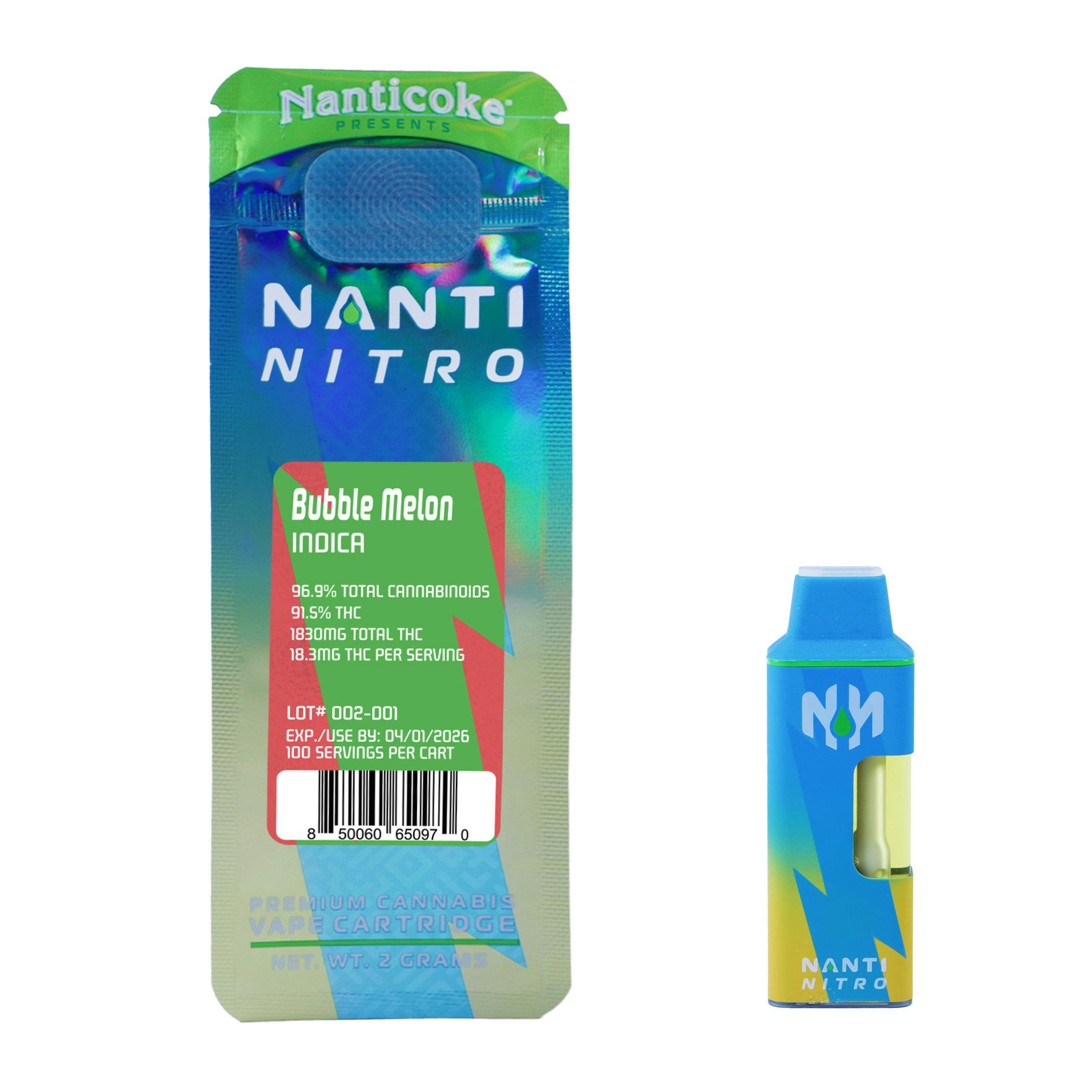NANTI NITRO | Bubble Melon | 2g AIO Vape pen (Indica)