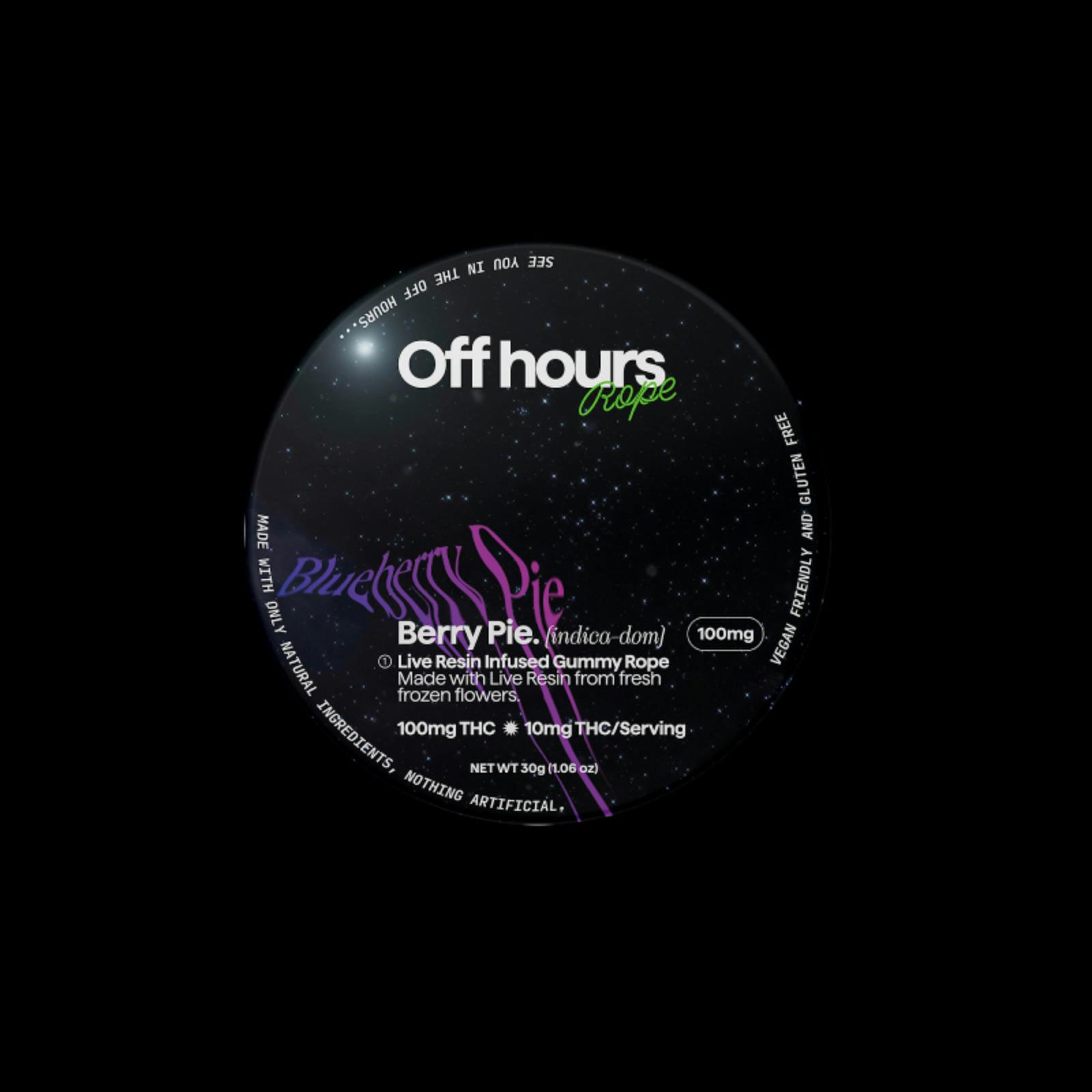 Off Hours | Berry Pie / Blueberry Pie | 10pk Live Resin Rope Gummies