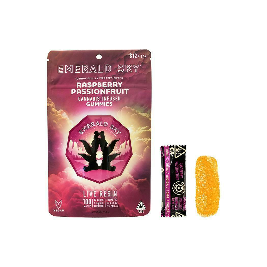 Emerald Sky Raspberry Passionfruit (H) LR Gummies 100mg