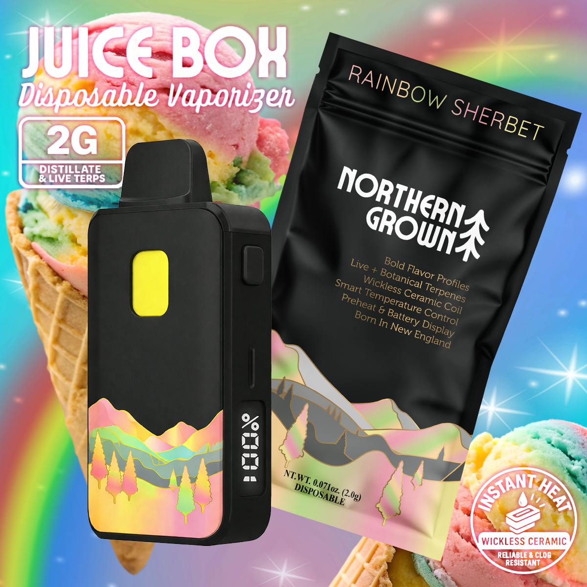 Rainbow Sherbet | Juice Box Disposable Vape | 2g (IH) cannabis product