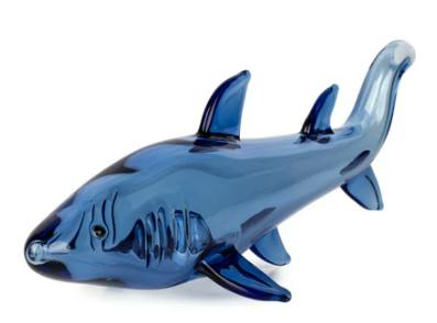 Red Eye Glass 6" Sapphire Shark Pipe