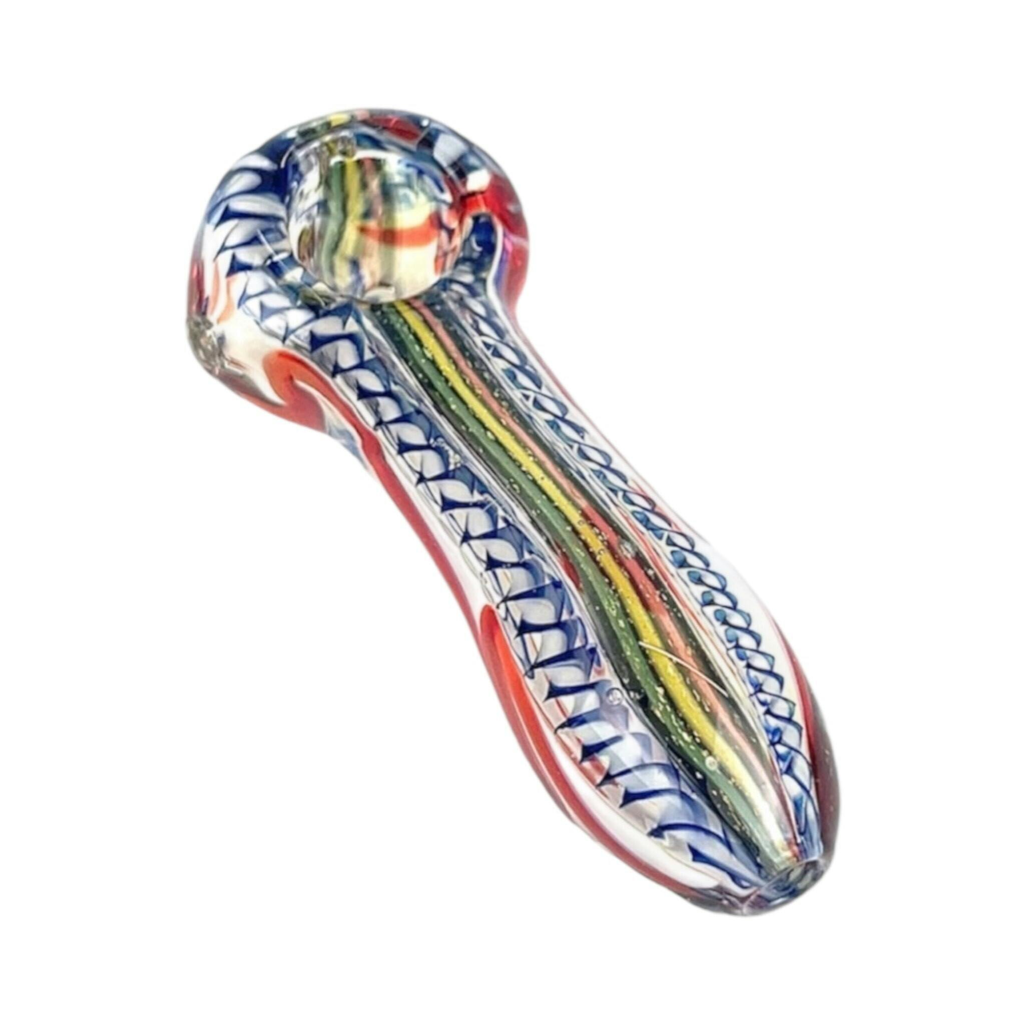 Handblown Glass Pipe With Dichro
