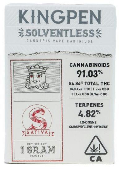 Kingpen Solventless Cartridge - L'Orange
