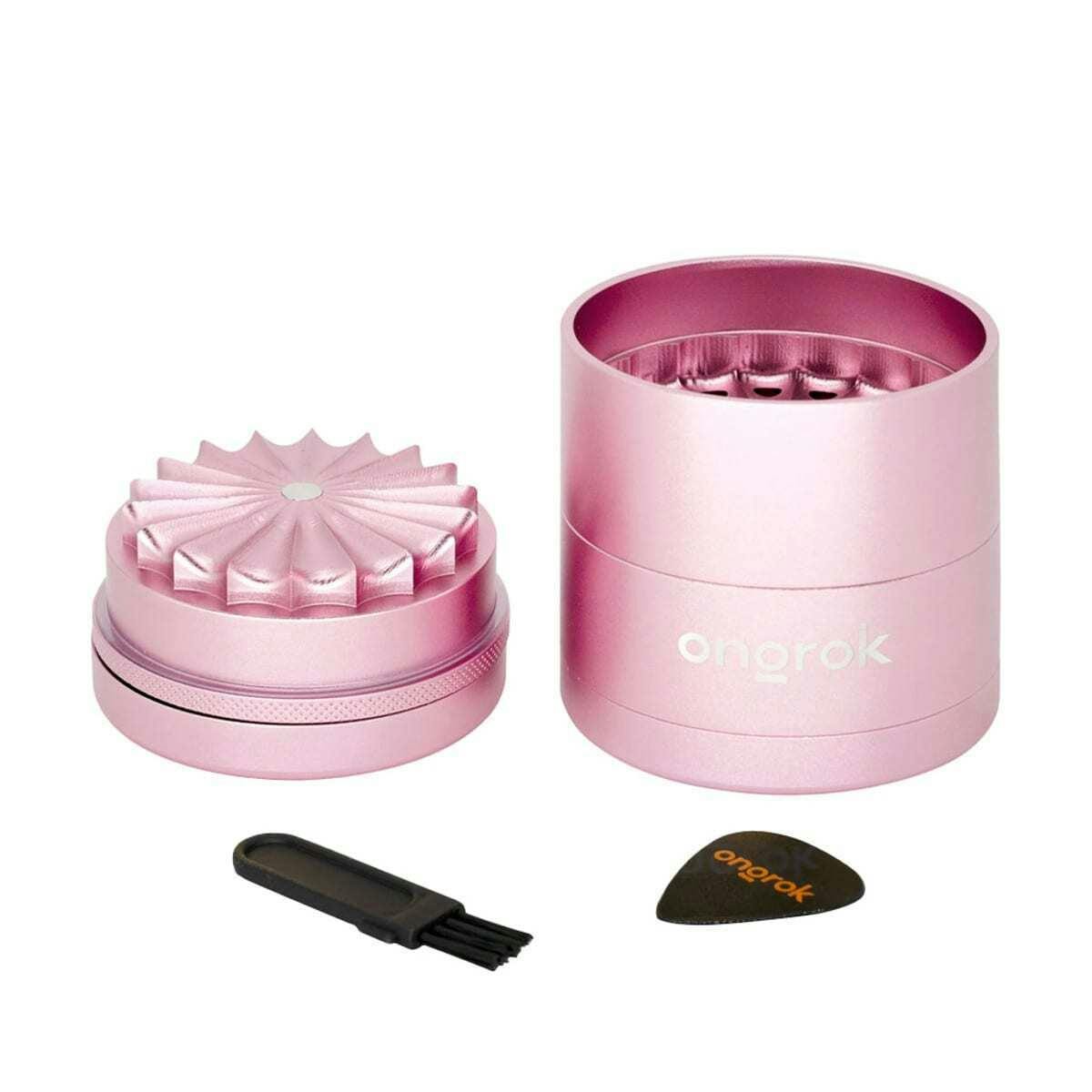 Ongrok | EZ Open Flower Tooth 5 Piece Grinder with Storage Compartment | -Rose Gold
