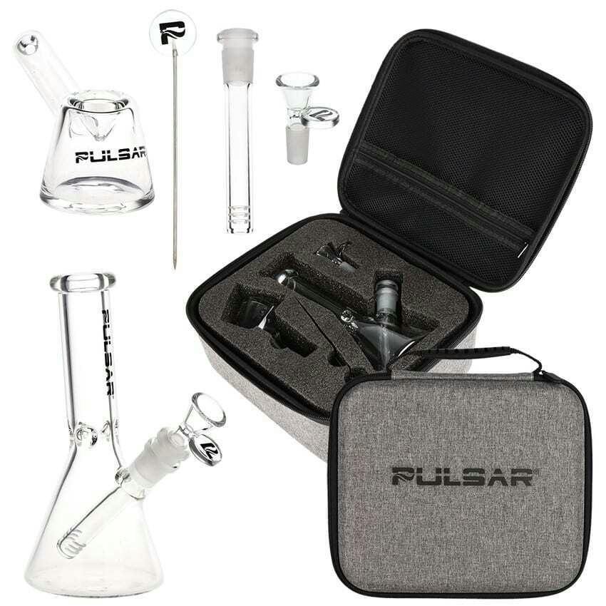 Pulsar | Slant Neck Beaker Bong + Bubbler Travel Kit