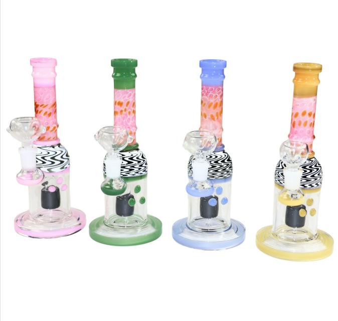 9" Molino Double Glass Mushroom Bong