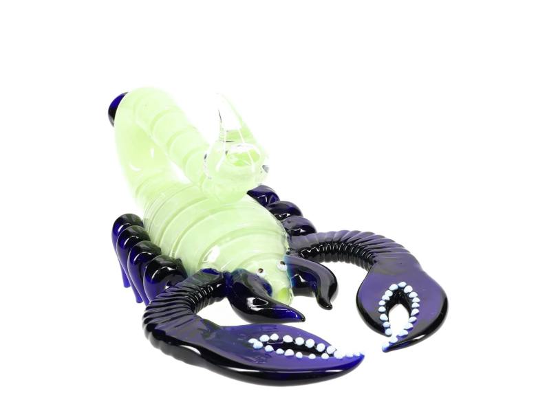 9" Colorful Frit Glass Scorpion Pipe