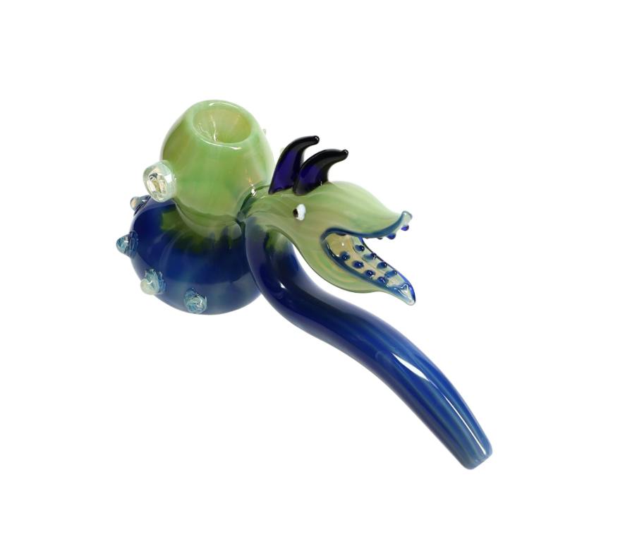 8" Silver Fumed Spiky Monster Hammer Bubbler