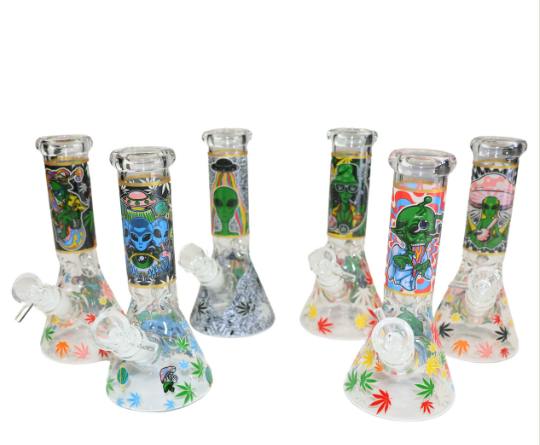 8" 420 Leaf EELien Beaker Bong with Bowl