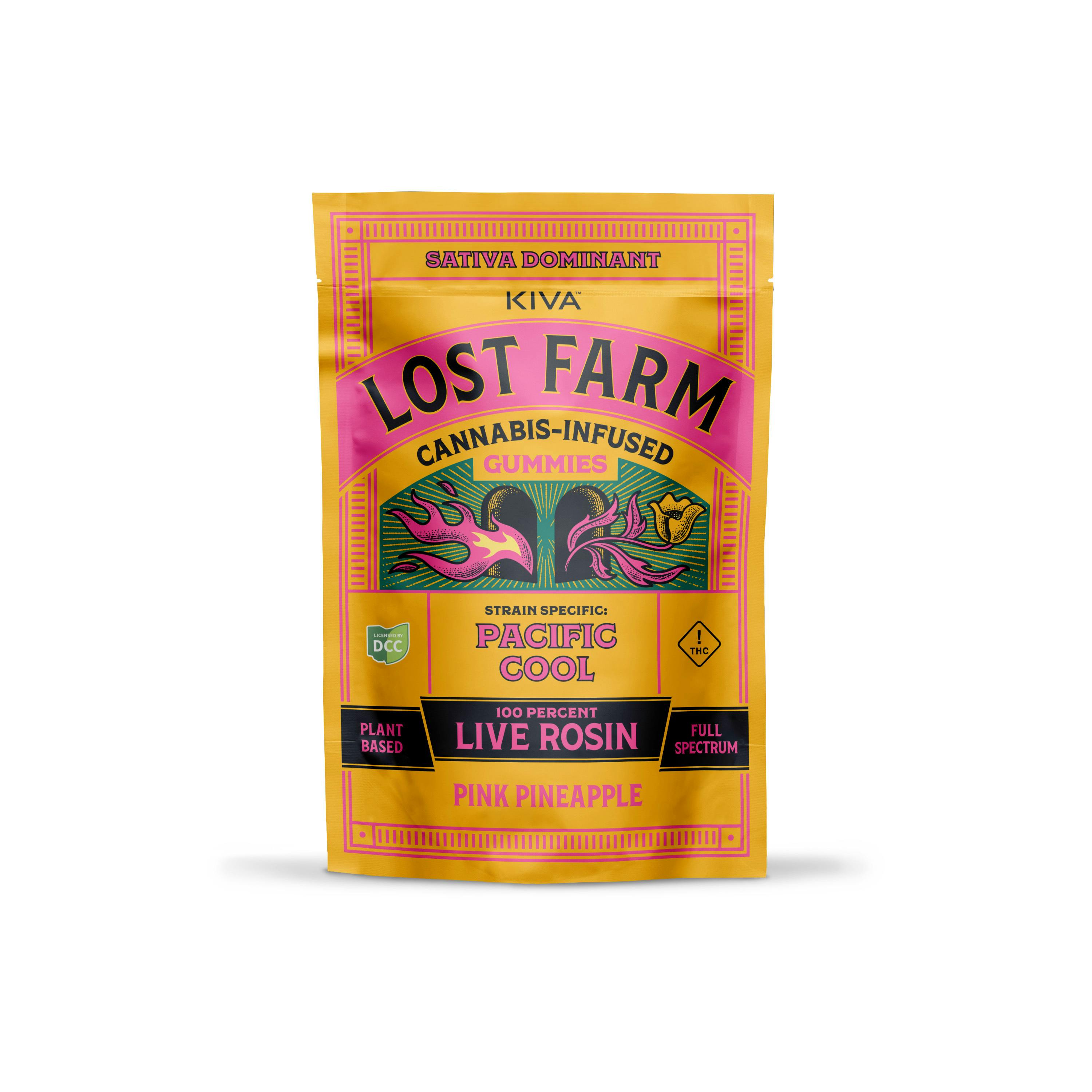 Lost Farm Pacific Cool Pink Pineapple Live Hash Rosin Gummies