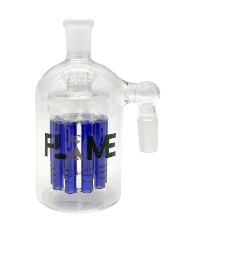 Flame | 8 Head Shower | Ash Catcher 14MM 90 Degree | Blue