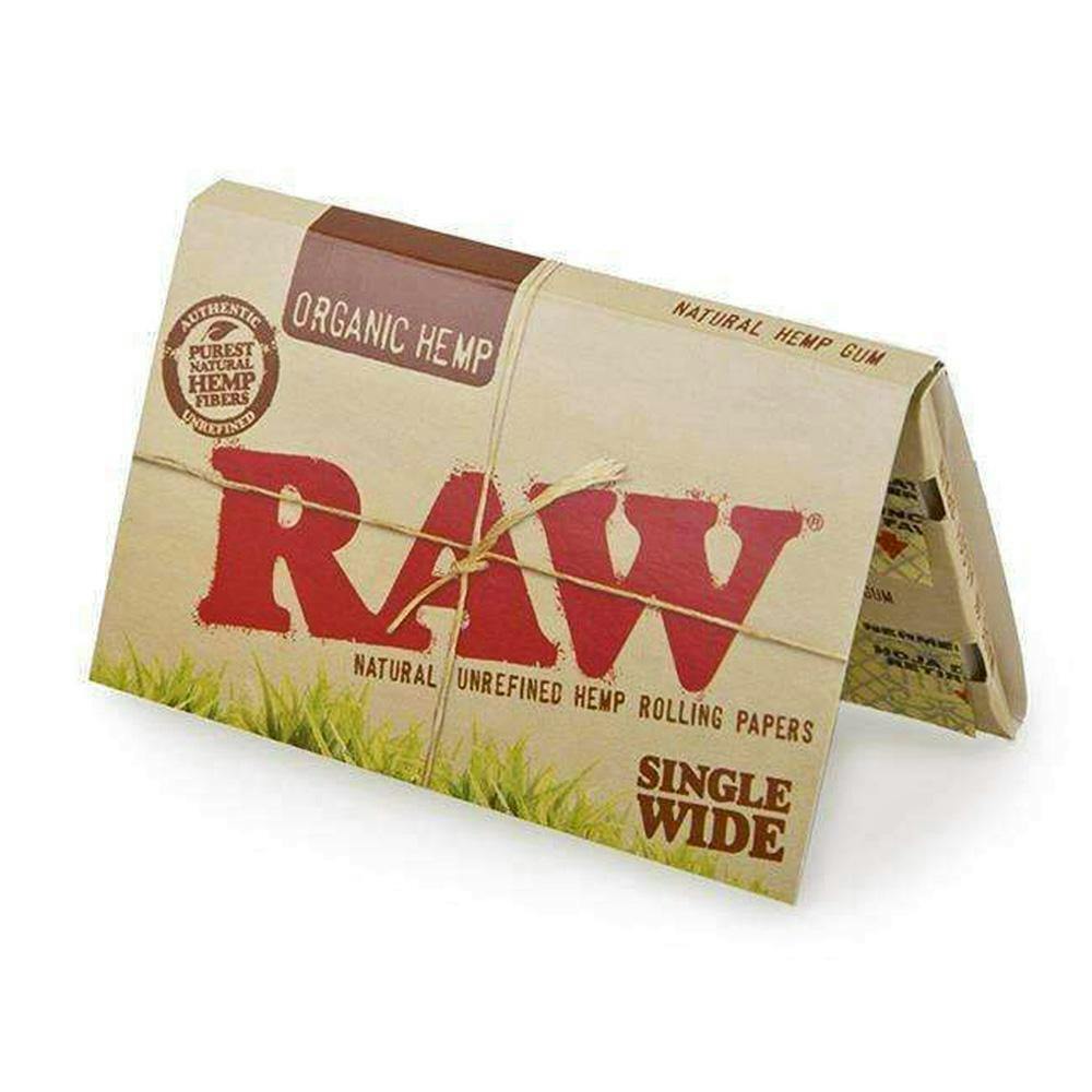 RAW - Organic Unrefined Single Wide "Regular Size" Double Window Rolling Papers - CB07-A